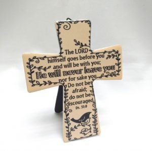 71588-02 Ceramic Desktop Cross(Bird)