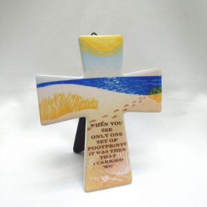 71588-04 Ceramic Desktop Cross(Footprint)