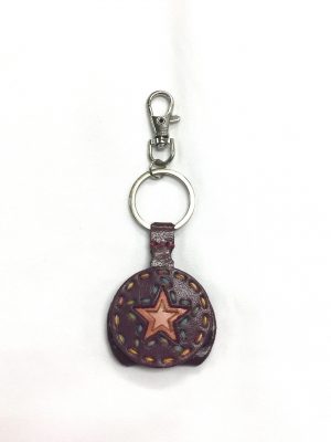 71608-01 Thai真皮匙扣掛飾-Round(Dark Purple)