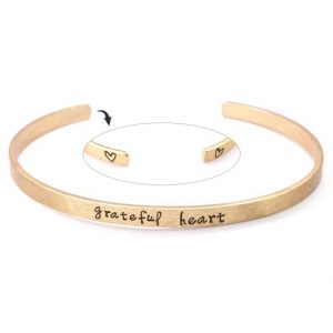 71581-02 Open Bangle Bracelet(Grateful Heart)