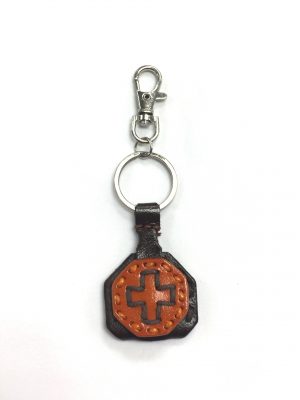 71609-03 Thai真皮匙扣掛飾-Cross(Dark Brown)