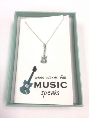71629-04 Silver necklace(Guitar)
