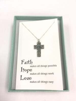 71630-01 Silver necklace(Faith Hope Love)