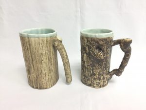 71662-02 陶瓷手工樹皮Mug(圓柄) (斷貨)