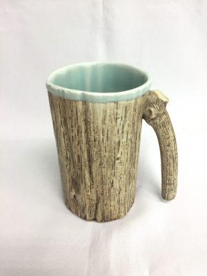 71662-01 陶瓷手工樹皮Mug(直柄) (斷貨)