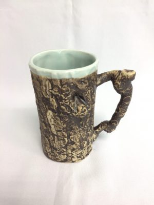 71662-02 陶瓷手工樹皮Mug(圓柄) (斷貨)
