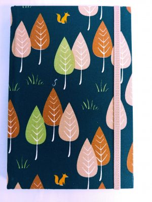 71709-01 Thai Fabric Cover Notebook(L) Leafs