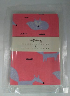 71724-01 Thai Fabric Cover Notebook(S) Wolf