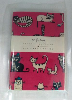 71724-04 Thai Fabric Cover Notebook(S) Cats