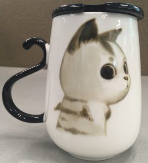 71755-02 大頭貓咪杯(淺啡)