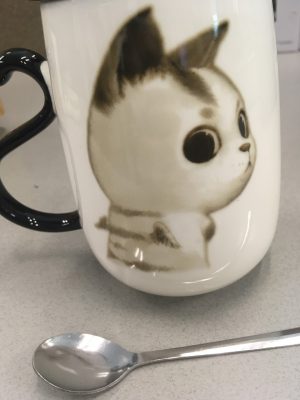 71755-02 大頭貓咪杯(淺啡)