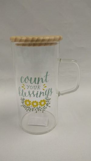 71735-01 Glass Mug with Bamboo Lid (Blessing)