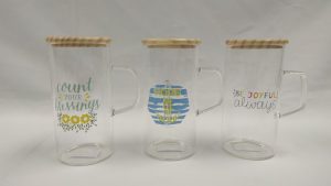 71735-03 Glass Mug with Bamboo Lid (Joyful)