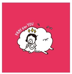 880-941894-7158 Dundun Mini Card 14(Pray For You) Red