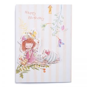 小喬田園賀卡 (小鳥-生日)