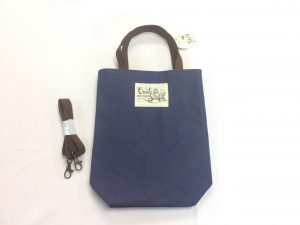 小喬水洗牛皮紙手提/斜揹袋(藍)
