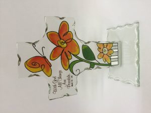 70672 Edge Crafted Glass Cross (Matt19:26)