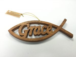 70686-01 Wood Decoration-Fish(Grace)