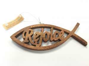 70686-02 Wood Decoration-Fish(Rejoice)