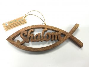 70686-04 Wood Decoration-Fish(Shalom)