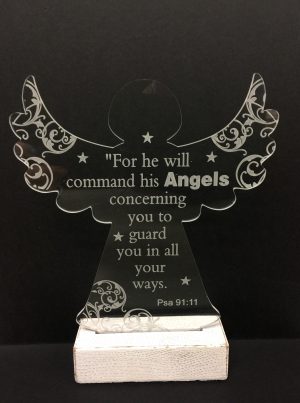 70761-02 Acrylic Angel LED Deco(Psa 91:11)