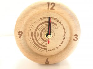 71438-04 Beech Wood Clock (Psa 90:2)