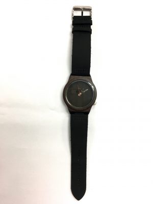 71496 Wooden Watch With Leather Strip