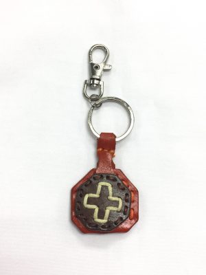 71609-02 Thai真皮匙扣掛飾-Cross(Orange)