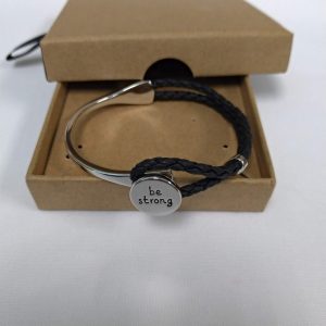 71666 Bracelet with leather(Be Strong)